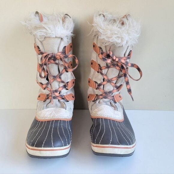 Sorel Joan of Arctic Waterproof Furry Winter Snow Boots Tan Cream Women's 7 - Picture 1 of 12